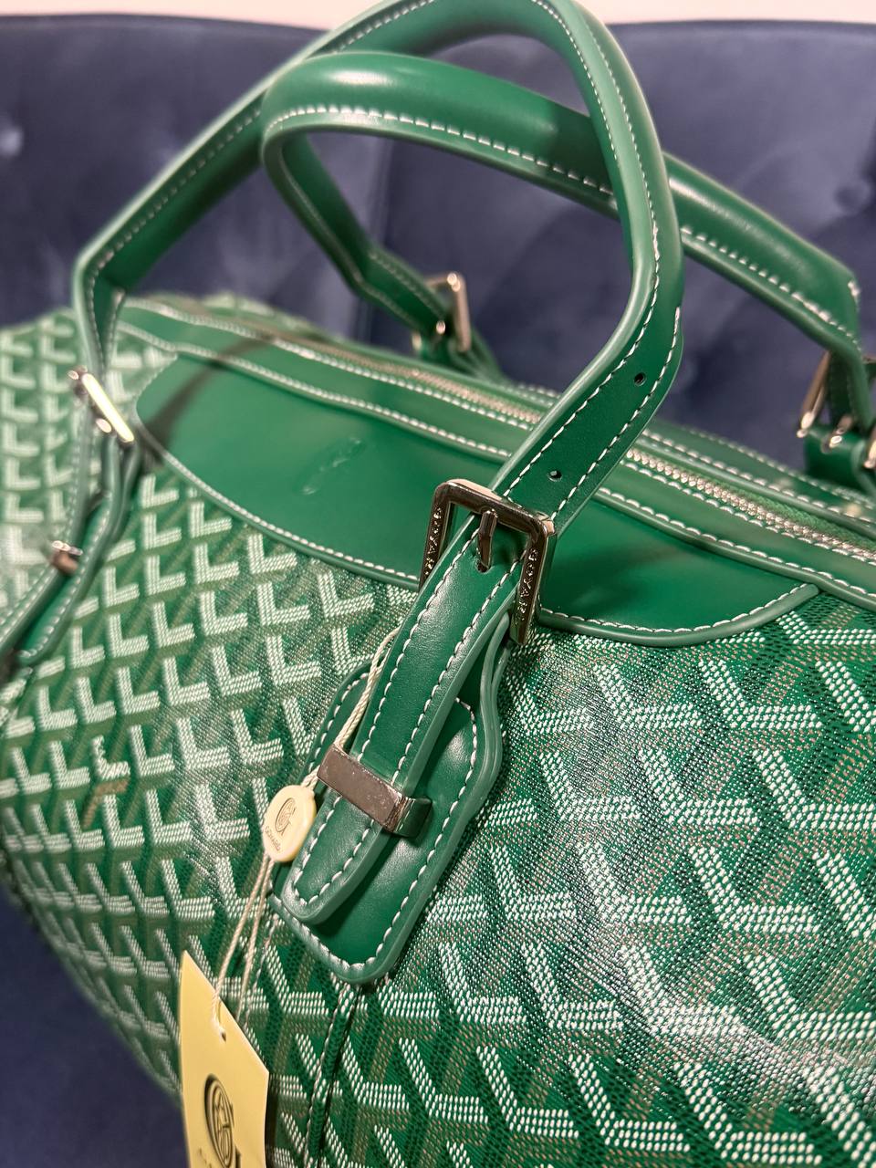 Green Goyard duffel bag