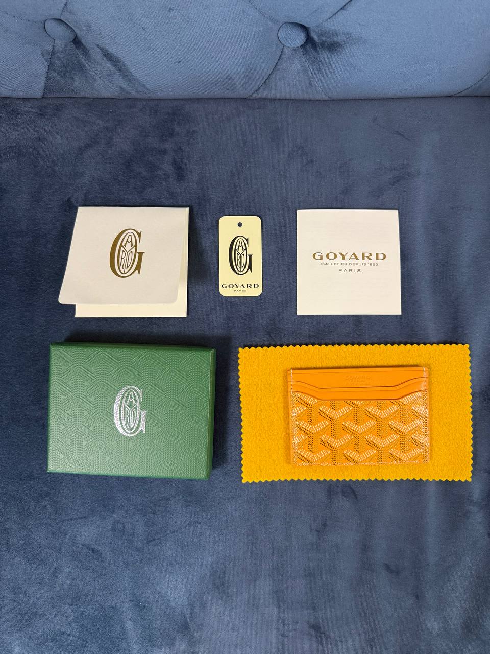 Yellow Goyard wallet