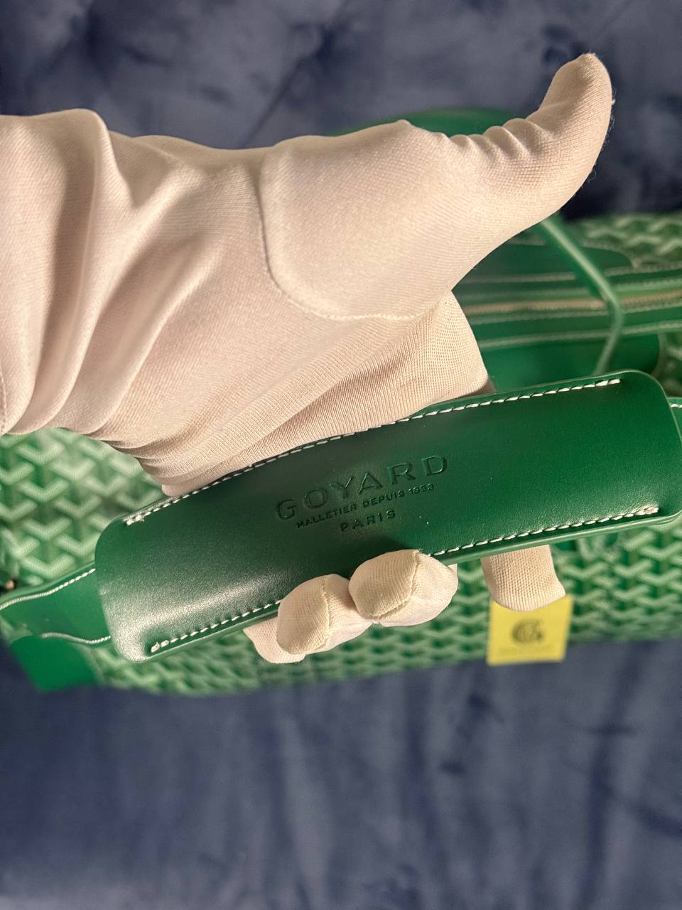 Green Goyard duffel bag