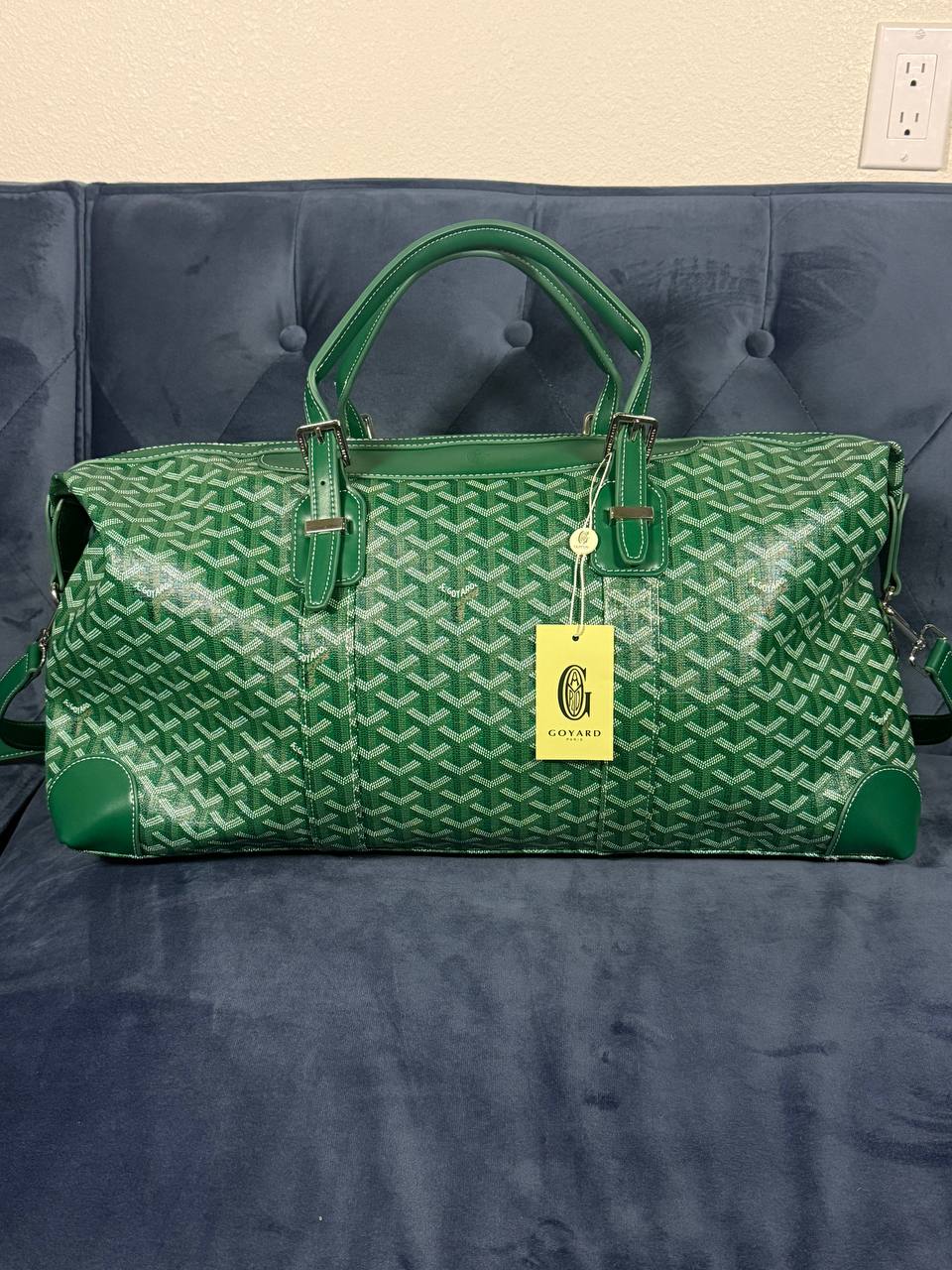 Green Goyard duffel bag